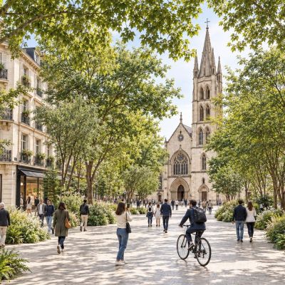 Place de la République et plan-guide des espaces publics