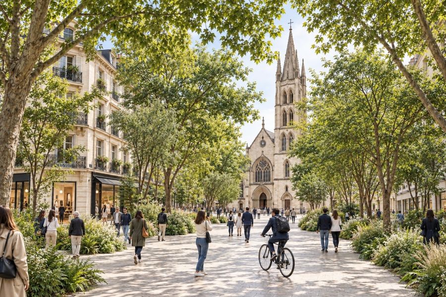 Place de la République et plan-guide des espaces publics